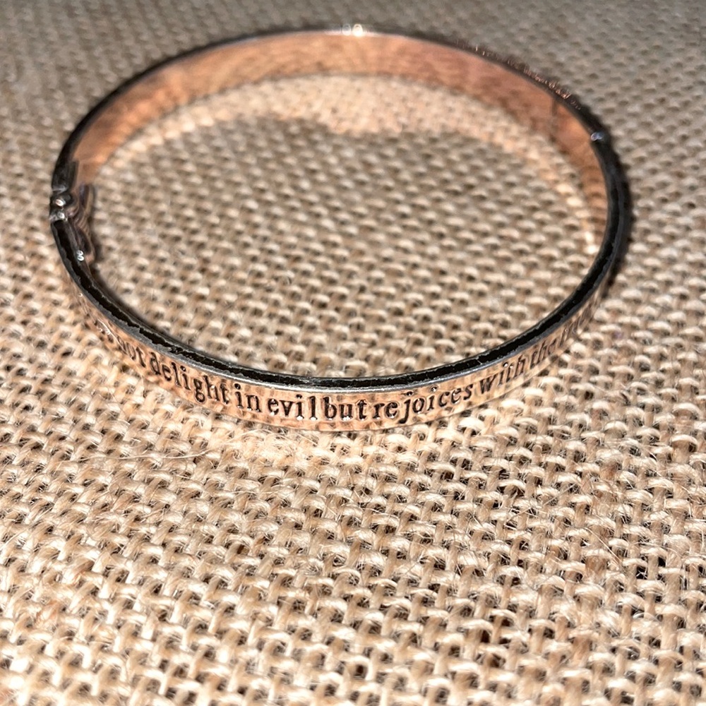 rose gold bangle w/ scripture